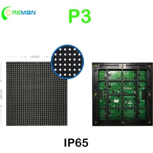 P3 waterproof full color LED module 192*192mm Outdoor led display screen matrix rgb led sign module panel