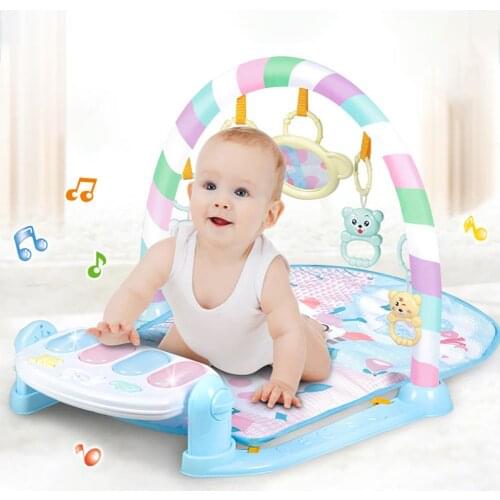 Popular Newborn Baby Hanging Animal Piano Music Rattles Mat Carpet Educational Toy
