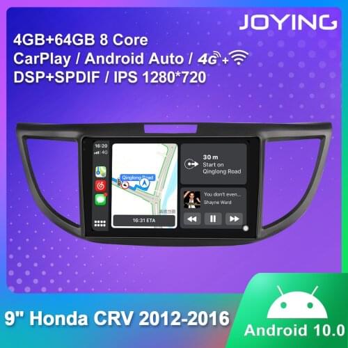 JOYING Android 10.0 9 Inch 4GB RAM+64GB ROM Car Stereo Video Reverse Camera 4G HD For Honda CRV 2012-2016 Multimedia Player