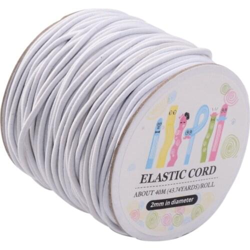 1 Roll Round Elastic Cords 1mm 2mm for jewelry making bracelet necklace Mask accessories, with Nylon Outside and Rubber Inside