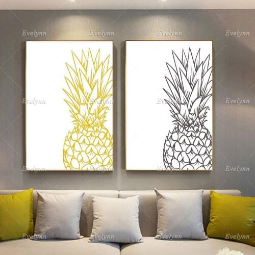 Nordic Minimalist Pineapple Sketch Wall Art Print Poster Modular Pictures Scandinavian Style Nursery For Living Room Home Decor