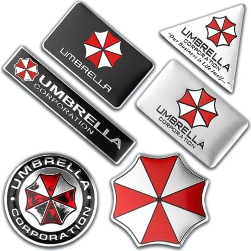 Car Styling 3D Aluminum alloy Umbrella corporation Emblem Sticker decals For BMW Audi Toyota Peugeot Suzuki Citroen Fiat Skoda