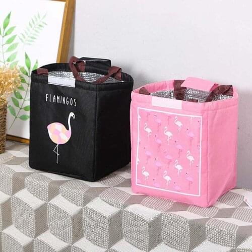 Cute Flamingo Print Baby Bottle Thermal Bag Tin Liner Portable Lunch Box Mummy Bag Baby Milk Bottle Insulation Bag