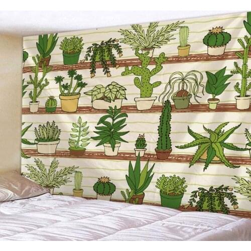 Digital Printing Cactus Patten Tapestry Living Room Bedroom Decoration Wall Hanging Sandy Beach Picnic Towel