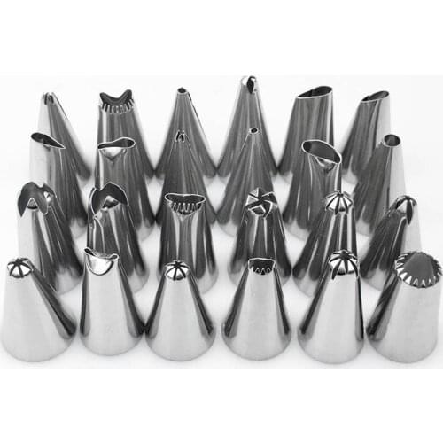 Cakes Decoration Cookies Supplies Pastry Nozzle Kitchen Gadgets 24Pcs/Set Fondant Decor Silver Multi Purpose 430 Stainless Steel