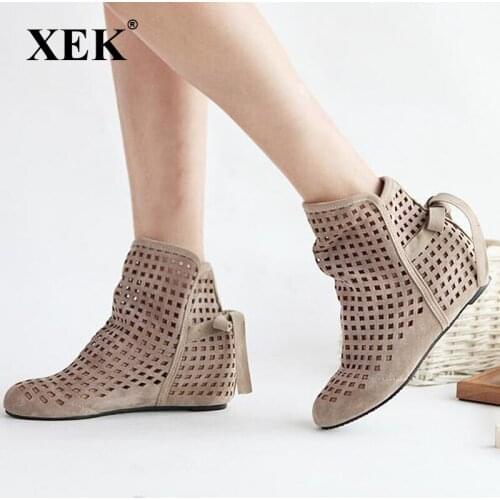 XEK Women's Wedge Ankle Boots