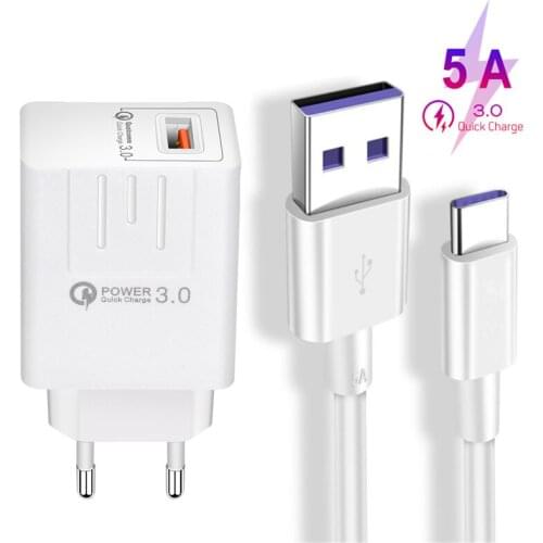 Cargador USB de carga rápida para móvil, Cable de datos tipo C, QC 3,0, para Xiaomi mi 9, 8 SE, A1, A3, Sony Xperia L1, XA1, XA2