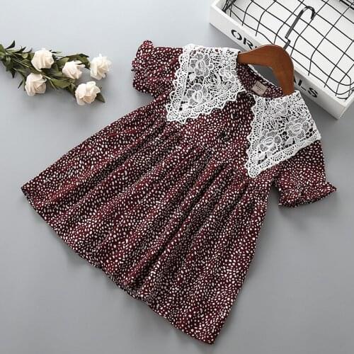2-7 year High quality girl dress 2019 new summer fashion lace flower kid children girl clothing party birthday princess dress