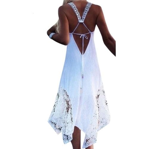 Backless Dress Women 2019 Club Party Sundress Elegant Lady Vestidos Long Dress Summer Beach Strap Bandage Dress