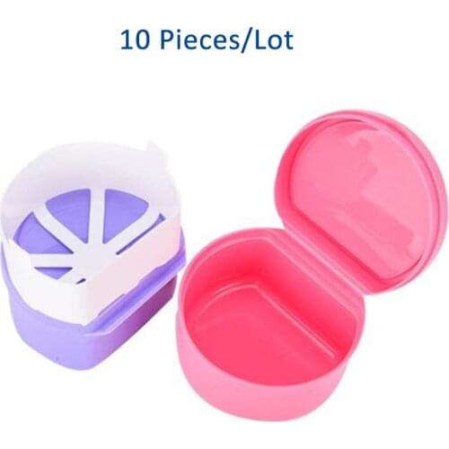 10 Pieces/Lot Denture Storage Box Mouthguard Container Case Orthodontic Holder Box Portable Denture Teeth Box