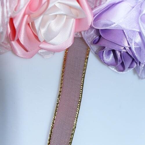 10 yards 1.7cm transparent wine red stiff ribbon gift packaging decorative Christmas ribbon