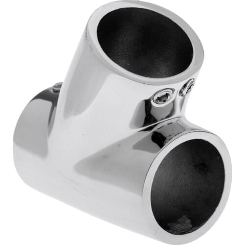 2pcs 316 Stainless Steel Boats Handrail T/Tee Fitting - Heavry Duty 60 Degree Rail Connector for 1-inch Pipe Tubing