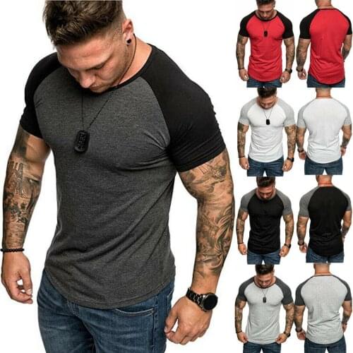 2019 New Style Hot Fashion Mens Casual Patchwork Short Sleeve Shirts Basketball Jerseys Slim Fit Tops