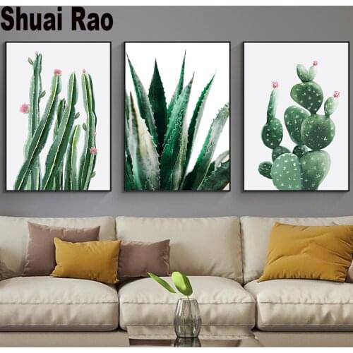 3pcs Cactus diamond painting specials full square round Diamond Embroidery Mosaic 3d puzzle Green Plant Succulent Painting