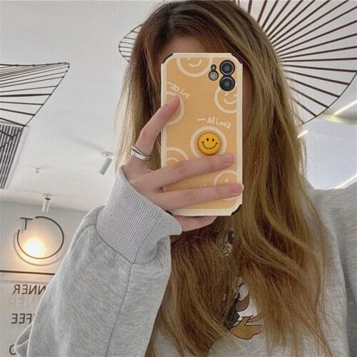 3D Smiling Face Funny Phone Case for IPhone 11 Pro Max 12 6S 7 8Puls X XR XS Max SE 2020 Cover Full Protector Cover Coque