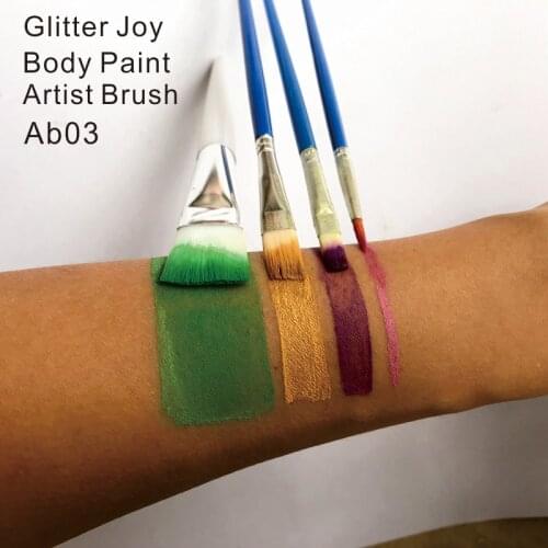 AB03 4 PCS/ SET different sizes Beginner Face Body Paint Brush DIY Plastic Handle Nylon Hair Party Festival Make up Brush