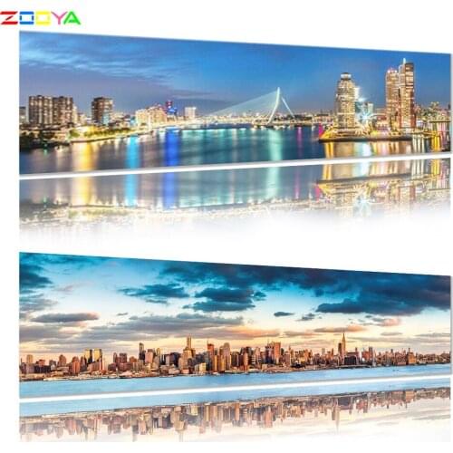 Full 5D Diamond Painting City Night Scene Diamond Embroidery Bridge City Embroidery Cross Stitch 3D Mosaic Home Decoration Lx117