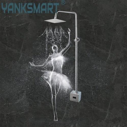 Bathroom Automatic shower set Infrared Shower Hands Touchless Free Faucet Sensor Tap Inductive Electric Shower Faucet Mixer Set