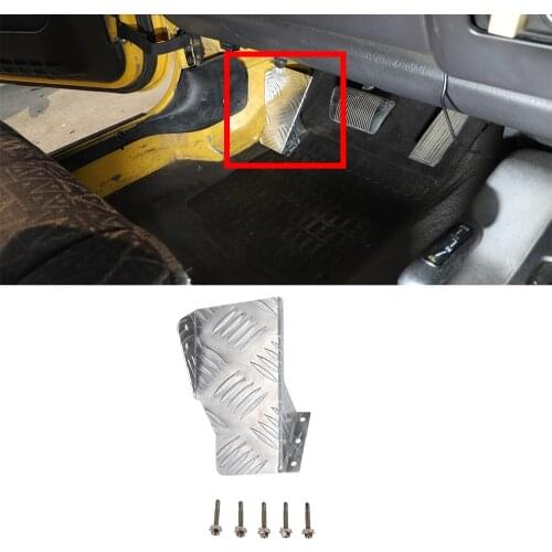 Pedal Left Side Foot Rest Kick Panel for Jeep Wrangler TJ 1997-2006 Car Interior Accessories Aluminum Alloy Silver Car Styling