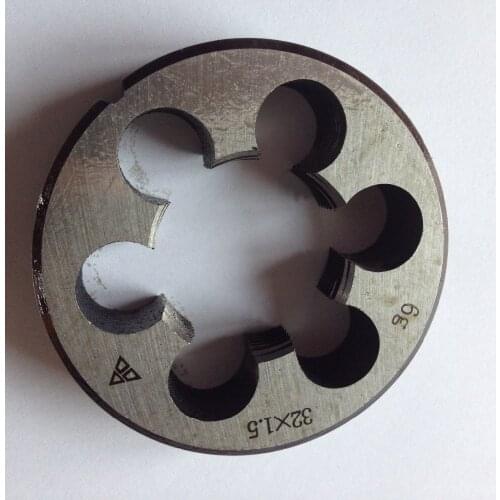 Free shipping of 1PC alloy steel made manual round die M32*1.0mm/1.5mm/2.0mm for steel iron aluminum copper workpiece threading