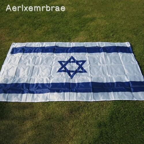 Free shipping! aerlxemrbrae flag israel flag 3*5 feet. polyester flag.90*150cm big banners.. Isreal flag banner