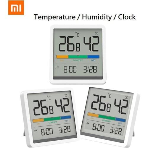 Xiaomi Miiiw Mute Temperature And Humidity Clock Home Indoor High-precision Baby Room C/F Temperature Monitor Huge LCD Screen