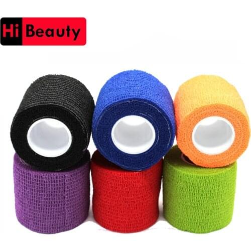 10 Rolls 5*450cm Disposable Self-adhesive Flex Elastic Bandage Tattoo Handle Grip Tube Wrap Elbow Stick Medical Tape Accessories