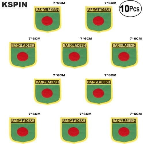 Bangladesh Flag Embroidery Patches Iron on Saw on Transfer patches Sewing Applications for Clothes in Home&Garden