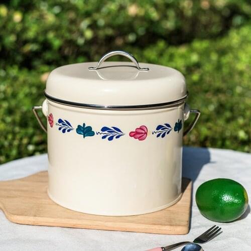 Round Flower Type Candy Biscuits Snack Can Metal Home Rice Laundry Pets Food Powder Storage Box with Sealed