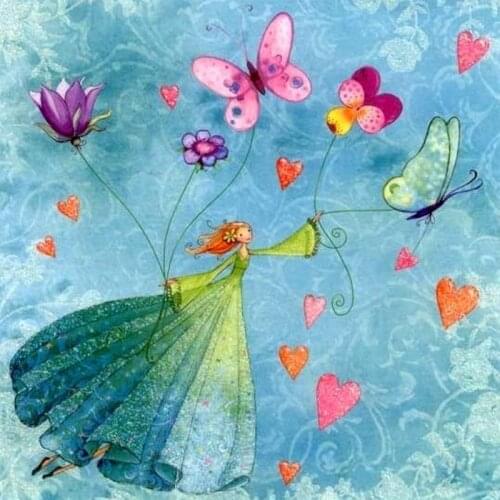 Top Manufacturer Embroidery Fairy and Butterflies Cross Stitch Kits 14 Count with 100% Cotton Floss&Free Shipping for Wall Decor