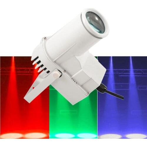 Mini White Shell LED Projector 9W RGB change color Led Pinspot Spotlights Disco DJ Stage Party Show Beam Spot Lights
