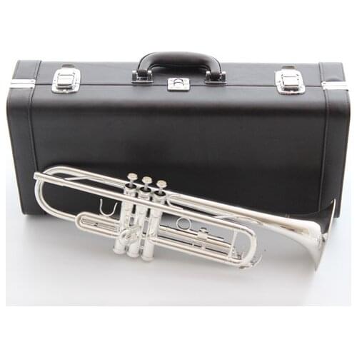 Music Fancier Club Bb Trumpet 3335S Silver Plated Music Instruments Profesional Trumpets Student Included Case Mouthpiece