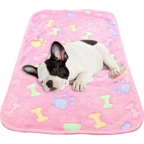 Pet Soft Fleece Pad Dog Bed Mats For Puppy Dog Cat Sofa Cushion Pet Blanket Pet Supplies Home Rug Keep Warm Sleeping Cover
