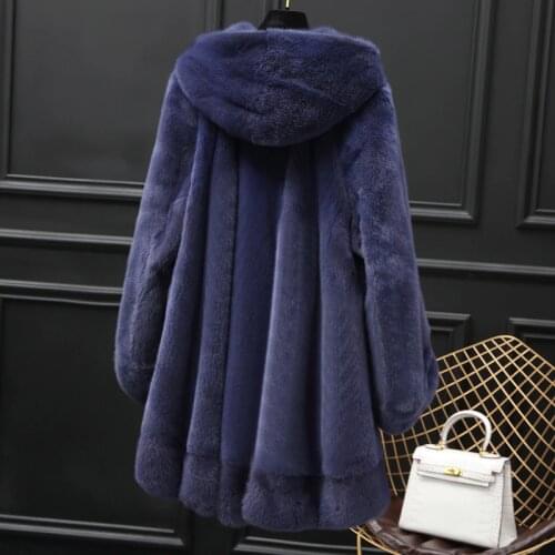 Real Mink Coat Female Luxury Natural Fur Coats Winter Jacket Warm Hooded Long Jackets for Women Clothes 2020 MY