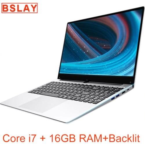 15.6 inch Notebook Computer 1920*1080 IPS Screen Core i7 8GB 16GB 128G/256G/512G/1TB SSD Metal Backlit Windows 10 Laptop