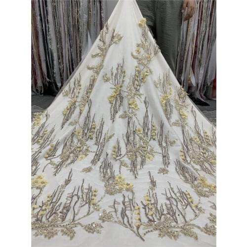 New High Quality African Lace Fabric J-3186816 Fabric with beads French Lace Nigerian Summer For Women Wedding