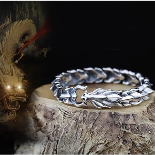 New Mens Bracelet Silver Simple and Generous Keel Bracelet Ins Niche Design Mens Trendy Domineering Retro Zodiac Bracelet