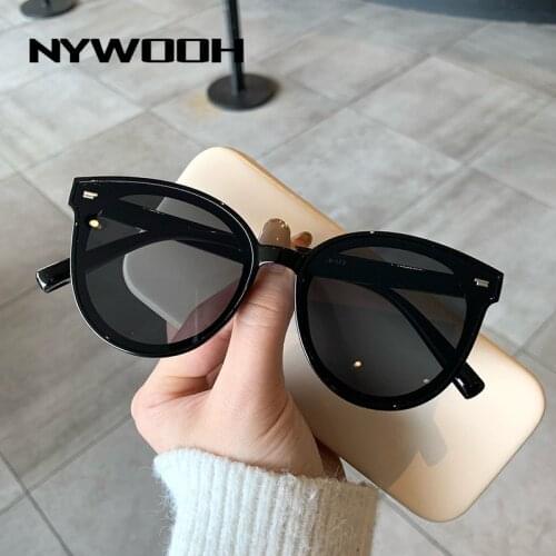 NYWOOH Vintage Women Sunglasses 2021 Retro Black Round Sun Glasses Men Classic Brand Designer Travel Shades Eyewear UV400