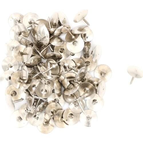 Wholesale 80pcs Silver Tone Corkboard Photo Push Pins Thumb Tacks