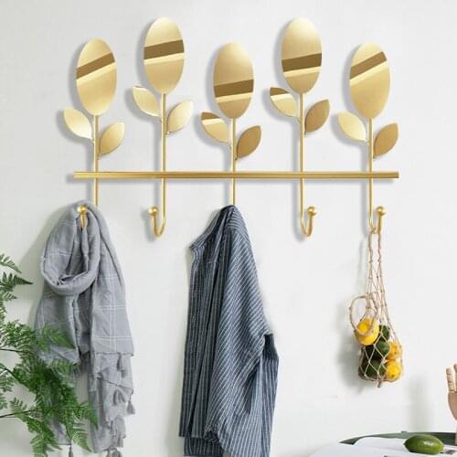 Oval Flower Iron Hook Free Perforated Clothes Hook Metal Door Back Entrance Coat and Hat Wall Hanging Wall Hanging