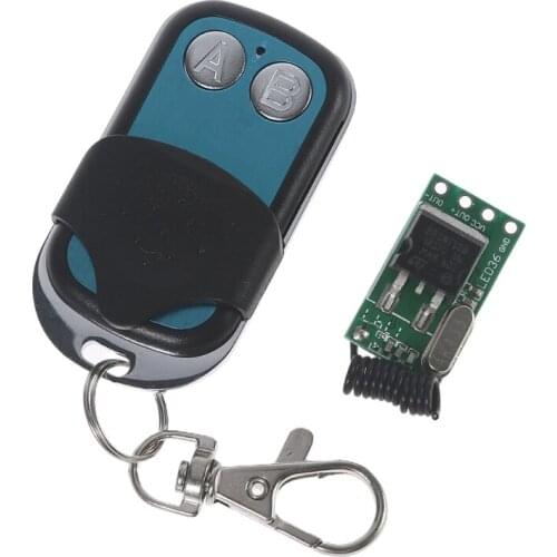 AC85V-250V LED Lamp Power Switch Receiver with 2-Keys Small Metal Remote Control for 12V-36V Motors, Home Appliances K5DB