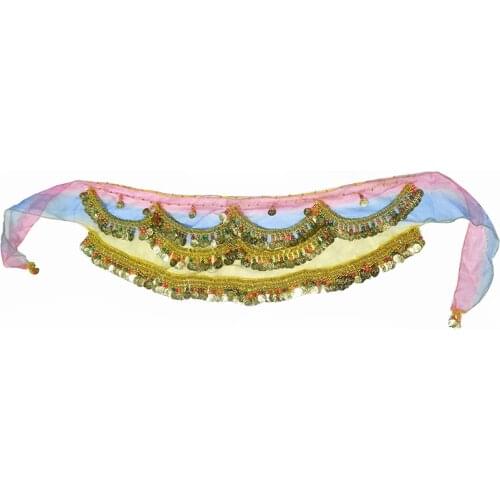 New 2020 Belly Dance Belt Professional Bellydance Costume Accessories Colorful Beads Golden Coins Belt Belly Dance Hip Scarf