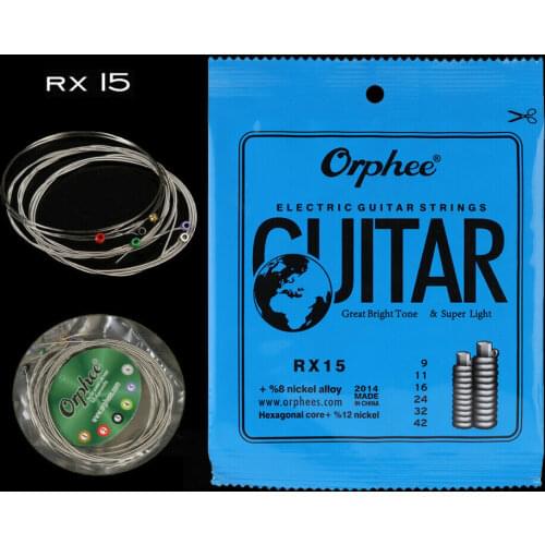 Orphee RX15 Electric Guitar Strings 6 Pcs Steel Strings Wire Acoustic Folk Guitar Parts For Musical Instruments Guitars Strings
