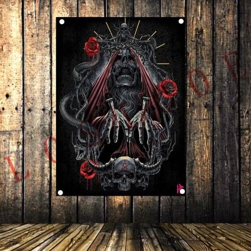 Tattoo Heavy Metal Music Rock Band Poster Banners Hanging Pictures Art Waterproof Cloth Music Festival Banquet Party Decor