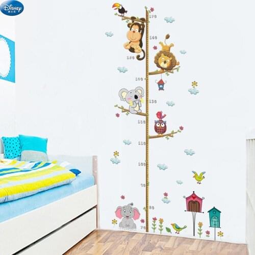 Tree Lion Wall Stickers Height Measure for Kid Rooms Jungle Animals Zoo Vinyl Growth Chart Ruler Living Room Decor Children Gift