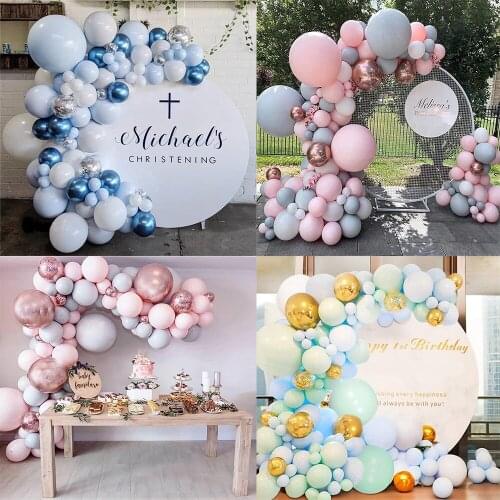 1Set Macaron Blue Green Pink Balloons Arch Kit Kids Birthday Balloons Baby Shower Supplies Bride To Be Wedding Party Decoration