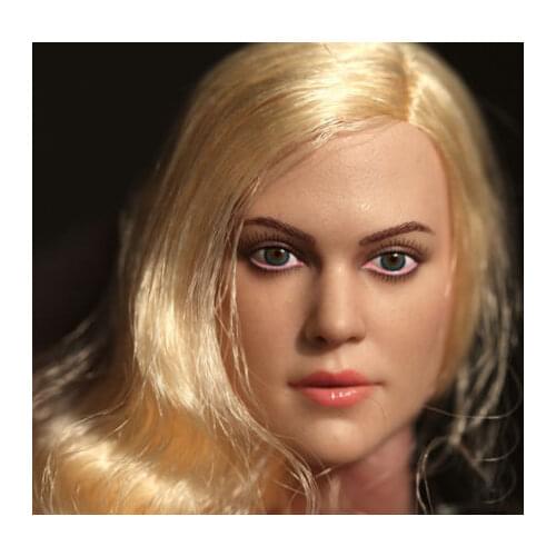 [wamami] 1:6 Scale Action Figure Blonde Female Woman Head Sculpt Planted Wig Hair