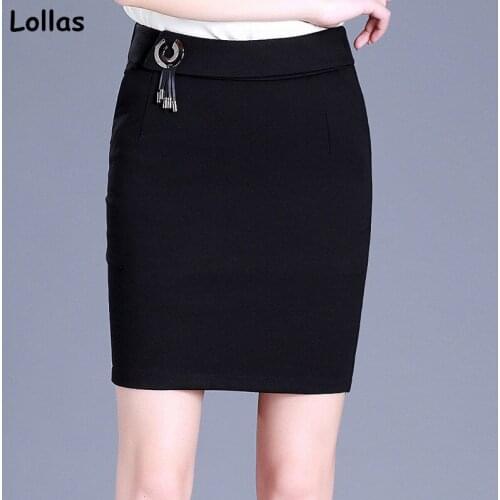 Lollas Women Pencil Skirt Fashion Female Slim Knit Office Lady Skirts Woman High Waist Sexy Professional Ladies Skirt