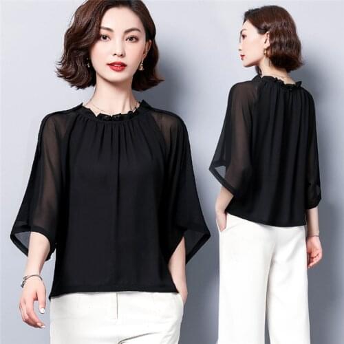 Large Size Women Tops 6XL7XL 8XL Plus Size Blouse Women Chiffon Shirt Summer Batwing Sleeve Casual Tops Tees 2020