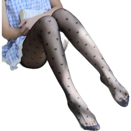 Womens Summer Pantyhose Jacquard Heart Love Printing Socks Thin Core Stockings